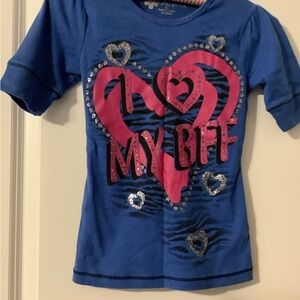Blue Kids Shirt with Heart Design